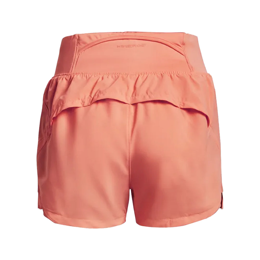 Pink - Back - Under Armour Womens-Ladies Run Stamina Shorts