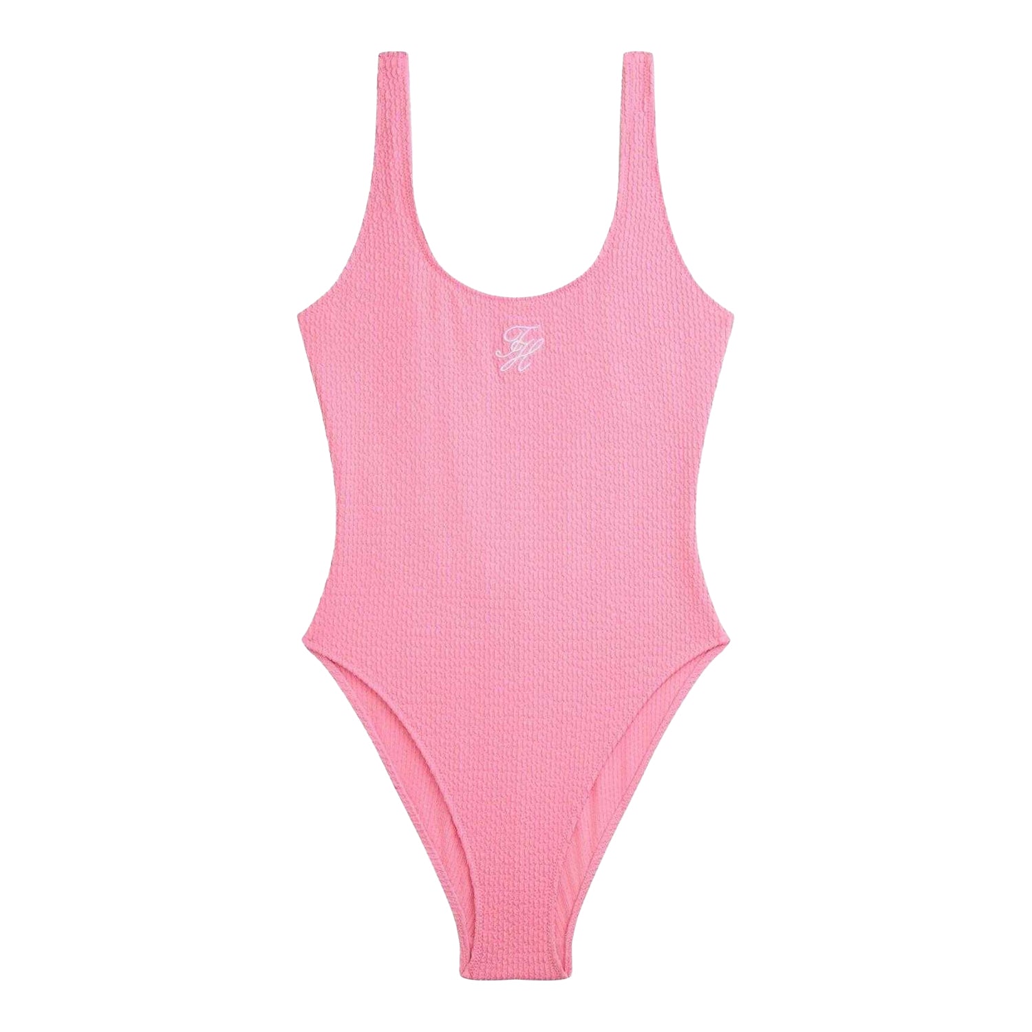 Petal - Front - Tommy Hilfiger Womens-Ladies Textured Crinkle One Piece Swimsuit