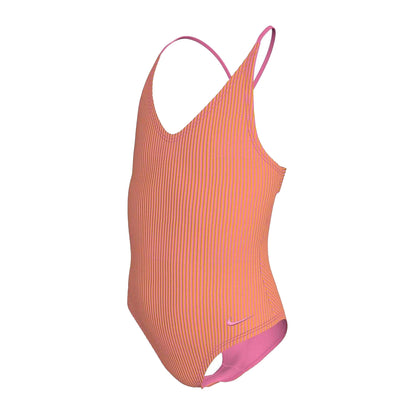 Pink Glow - Side - Nike Childrens-Kids One Piece Swimsuit