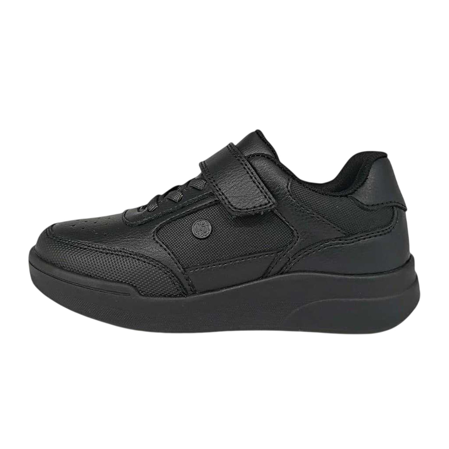 Black - Side - Pretty Green Childrens-Kids Welwyn Single Strap School Shoes