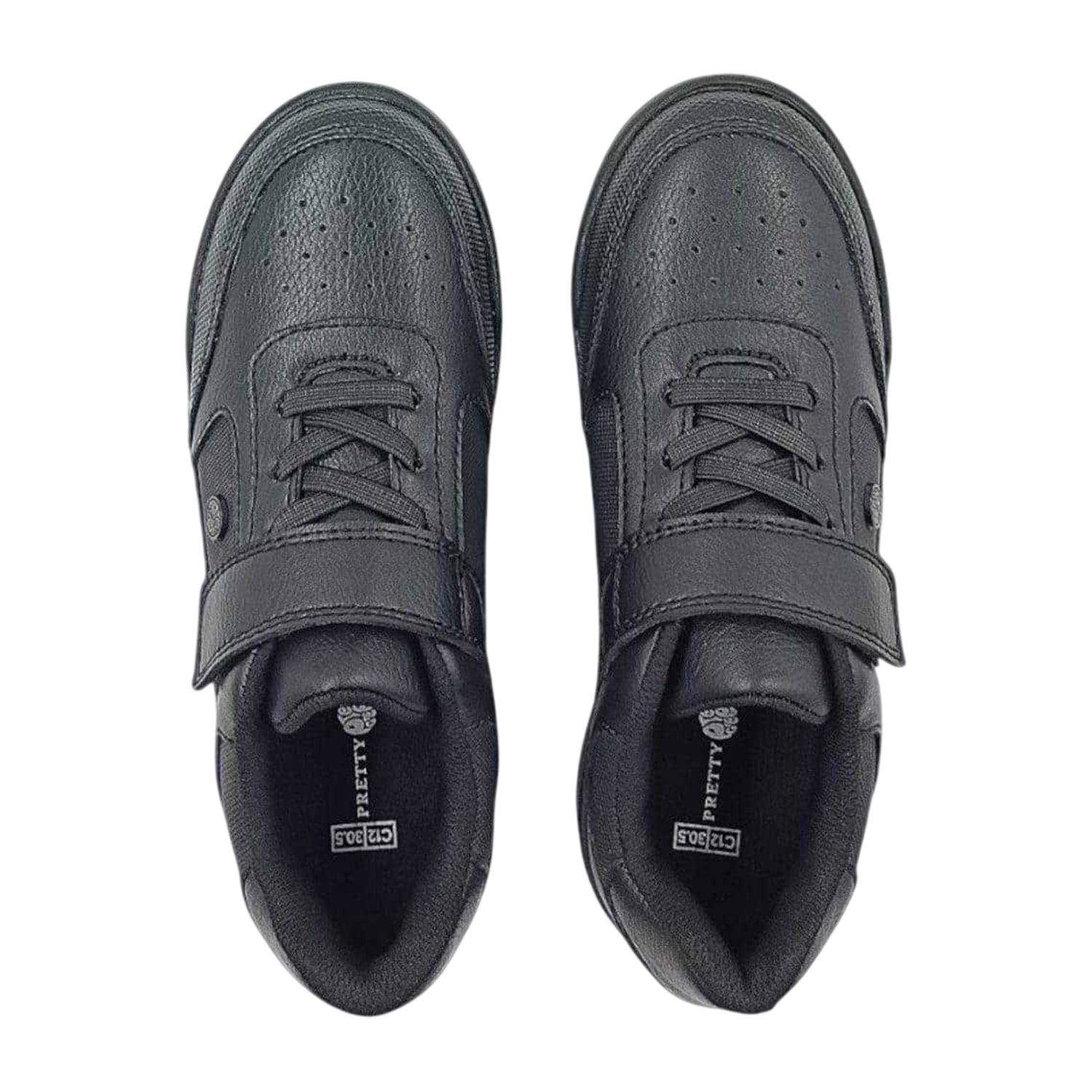 Black - Pack Shot - Pretty Green Childrens-Kids Welwyn Single Strap School Shoes