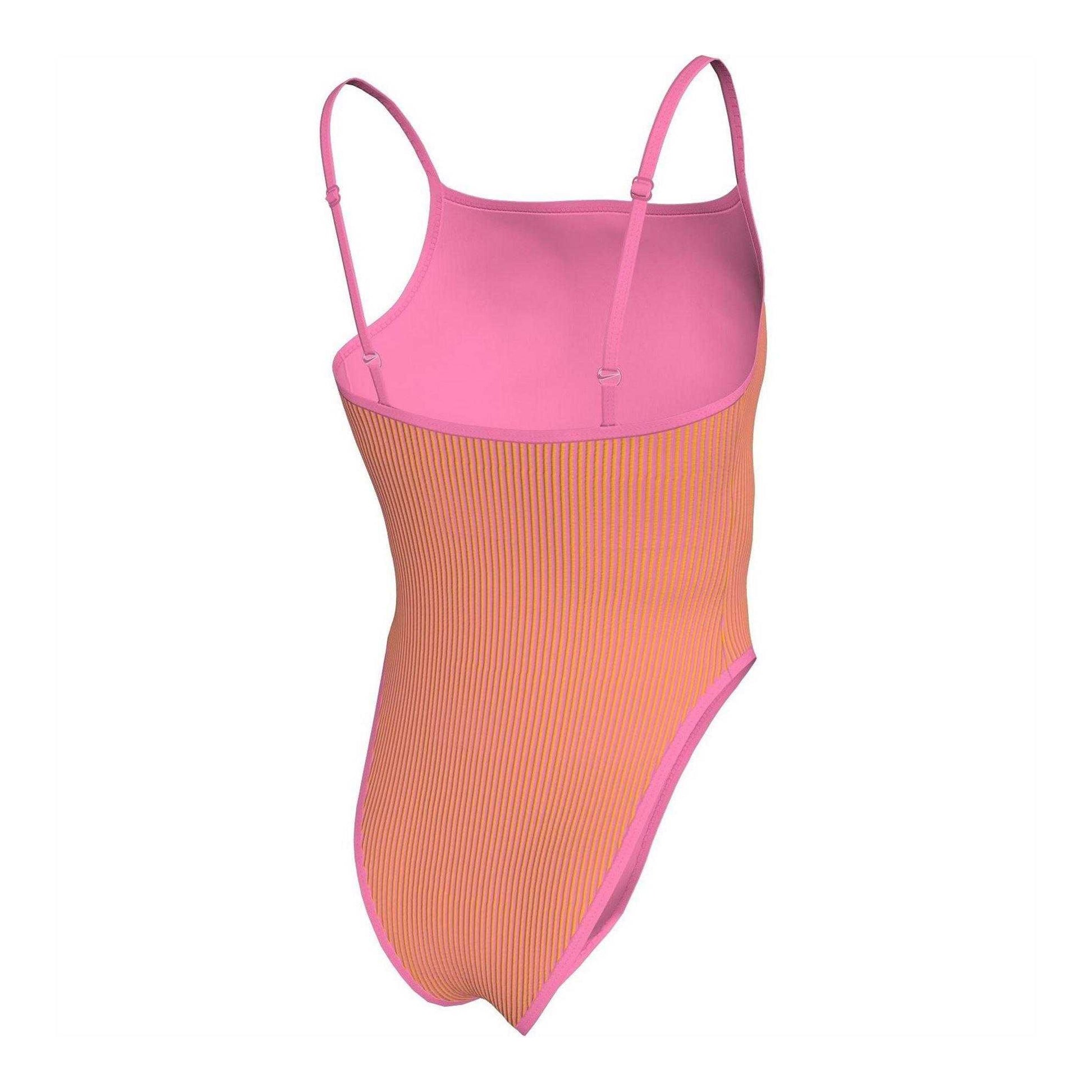 Pink Glow - Back - Nike Womens-Ladies One Piece Swimsuit
