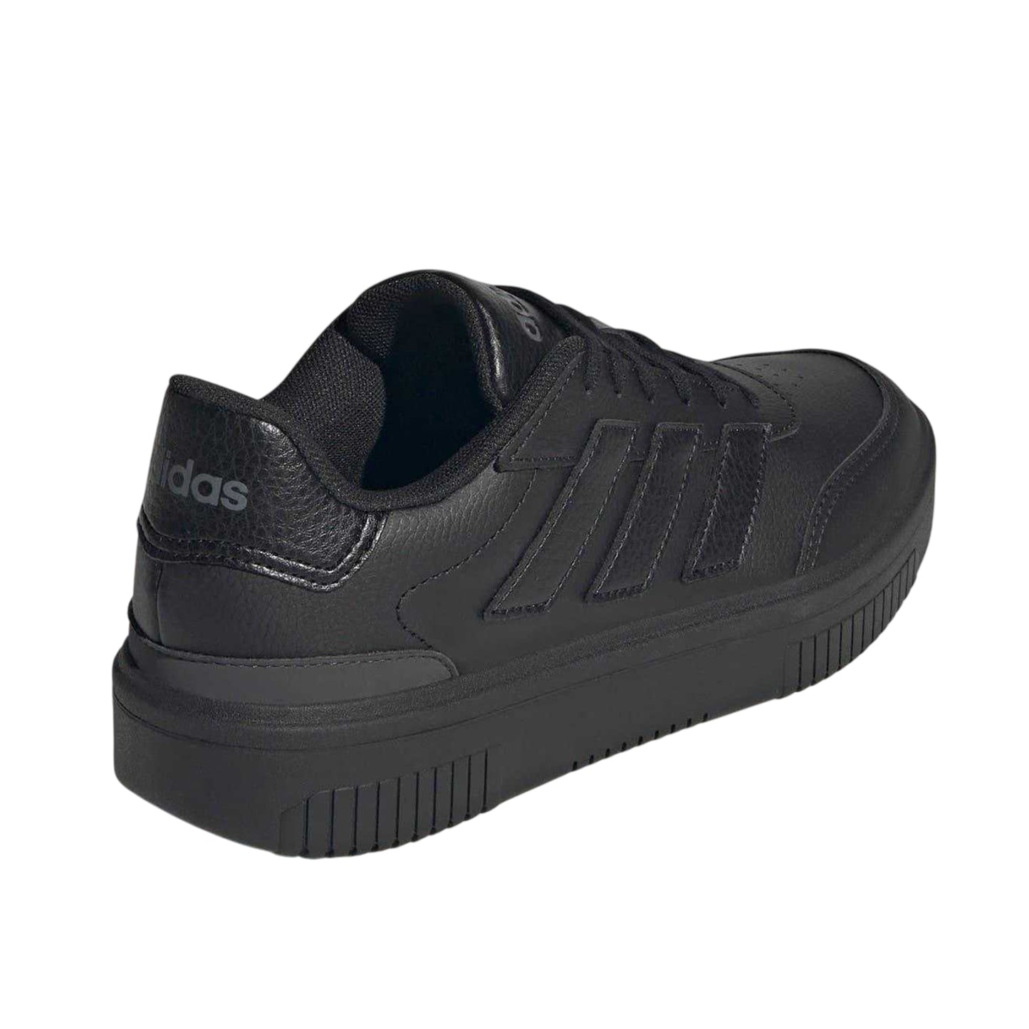 Triple Black - Back - Adidas Womens-Ladies Courtblock Platform Trainers