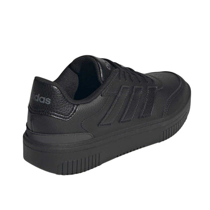 Triple Black - Back - Adidas Womens-Ladies Courtblock Platform Trainers