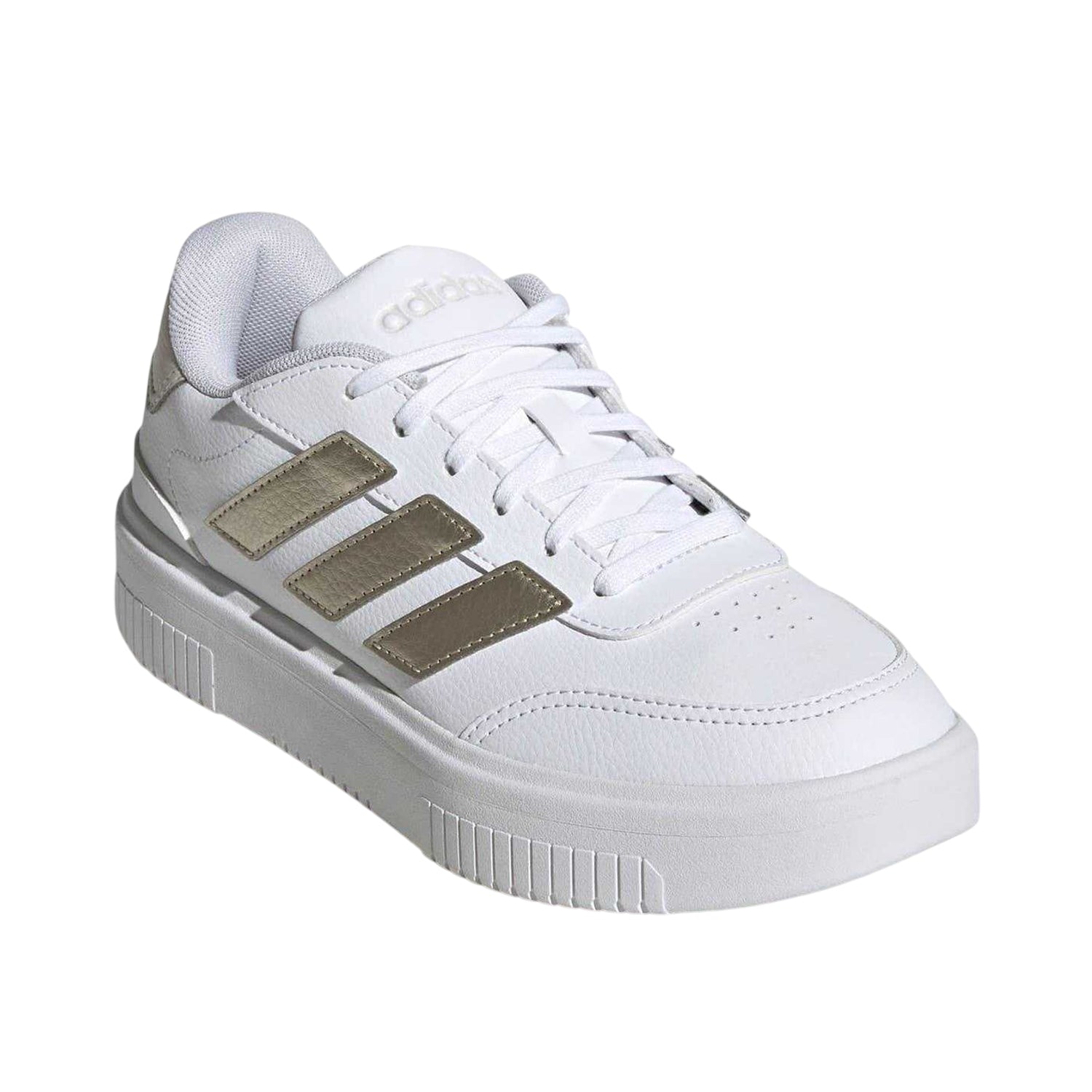 White-Gold - Lifestyle - Adidas Womens-Ladies Courtblock Platform Trainers