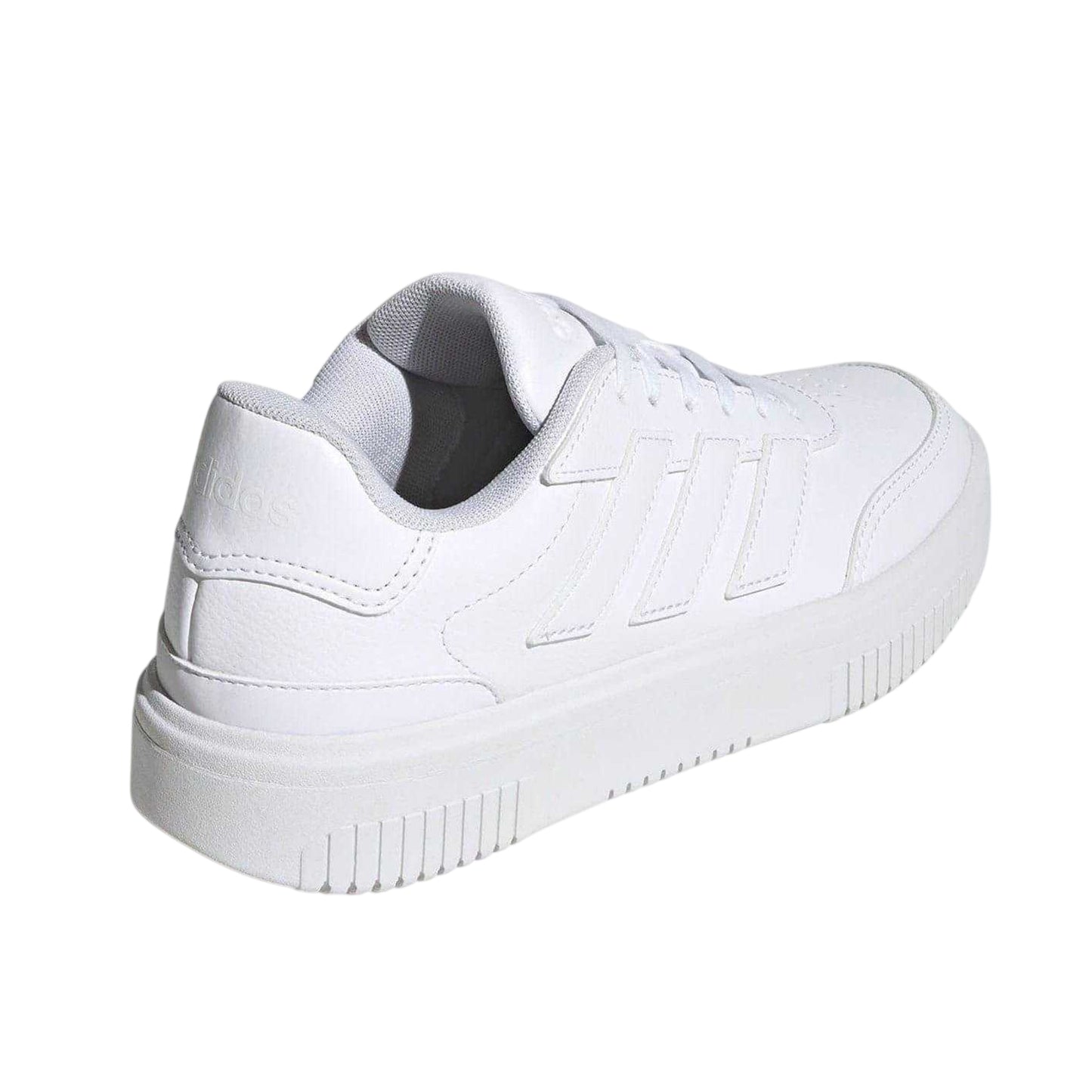 White - Back - Adidas Womens-Ladies Courtblock Platform Trainers