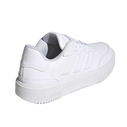 White - Back - Adidas Womens-Ladies Courtblock Platform Trainers