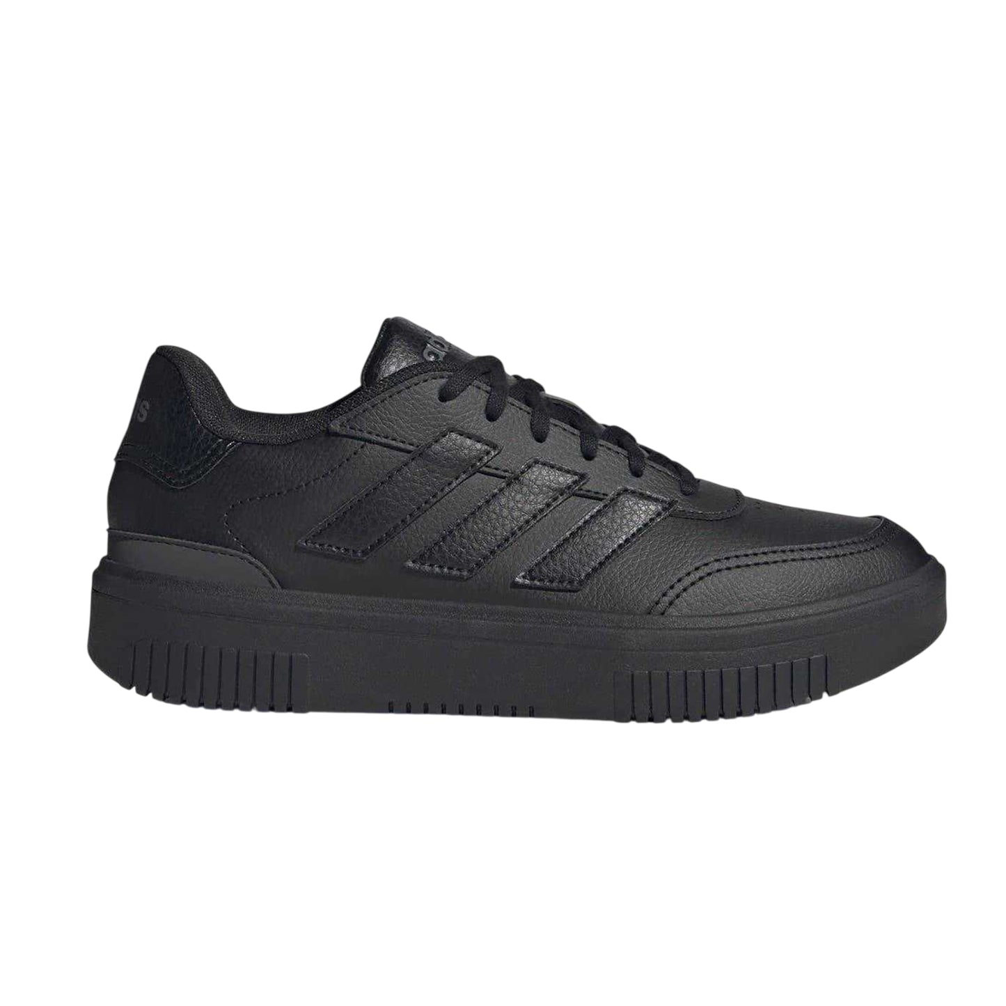 Triple Black - Front - Adidas Womens-Ladies Courtblock Platform Trainers