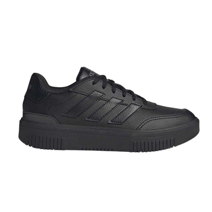 Triple Black - Front - Adidas Womens-Ladies Courtblock Platform Trainers