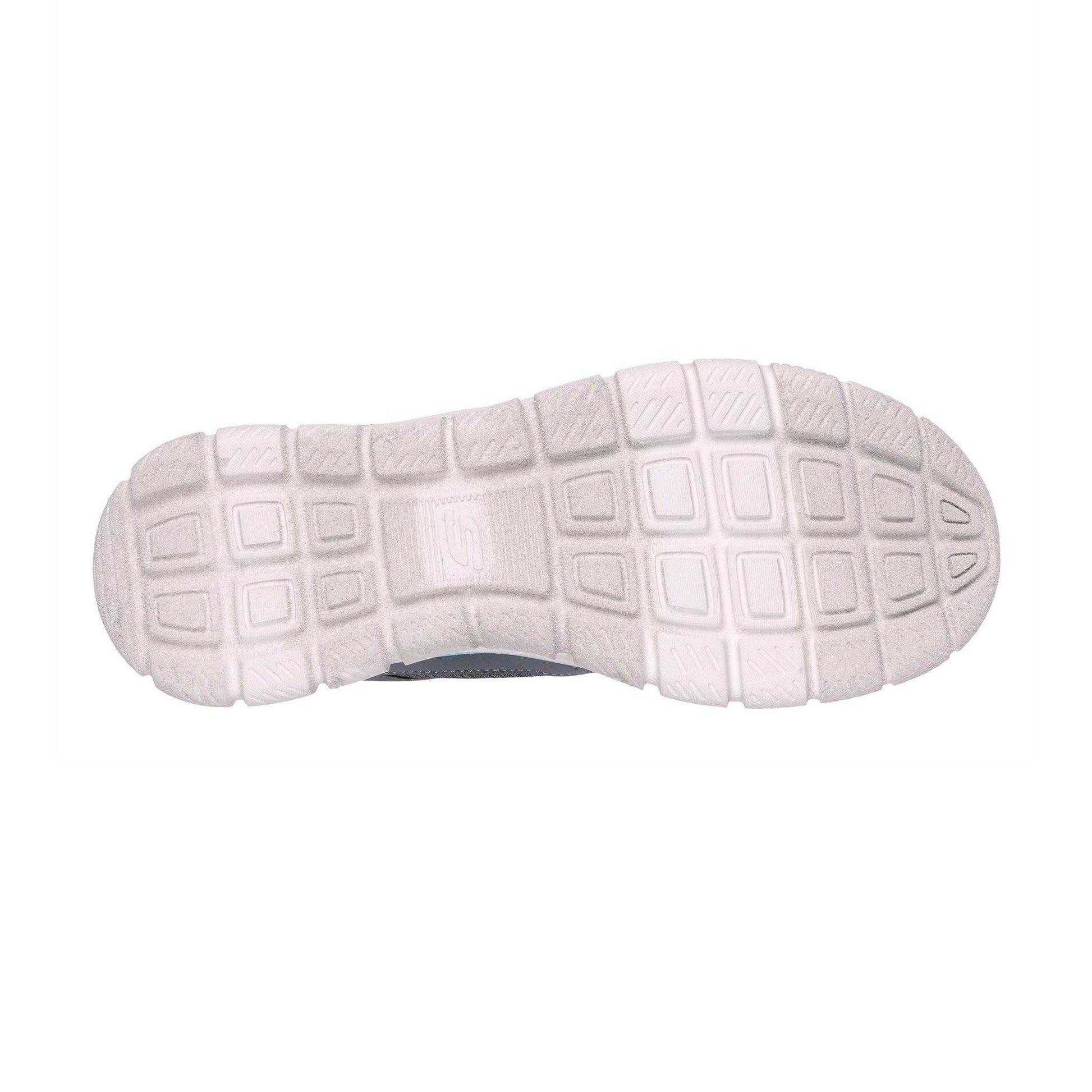 Charcoal-Aqua - Pack Shot - Skechers Womens-Ladies Track Trainers