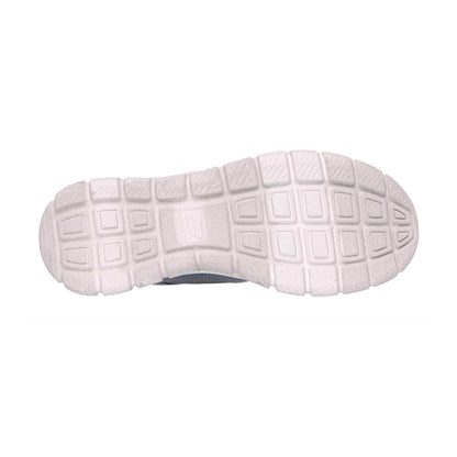 Charcoal-Aqua - Pack Shot - Skechers Womens-Ladies Track Trainers