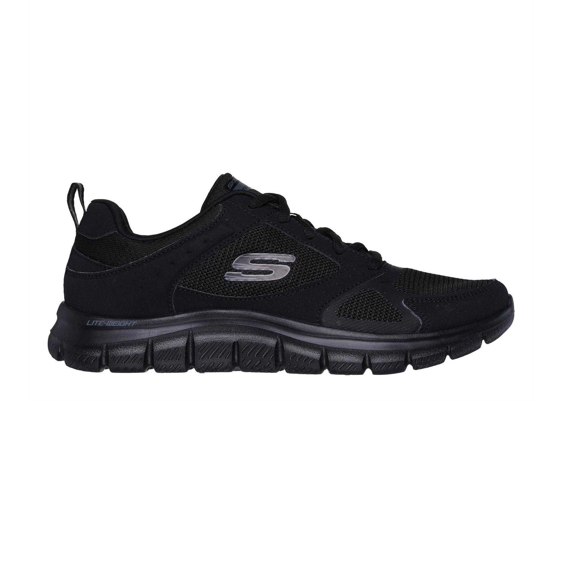 Black - Side - Skechers Womens-Ladies Track Trainers