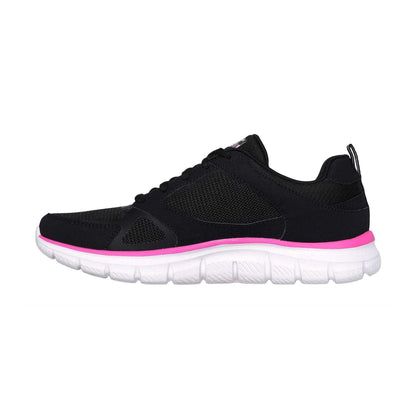 Black-Pink - Back - Skechers Womens-Ladies Track Trainers