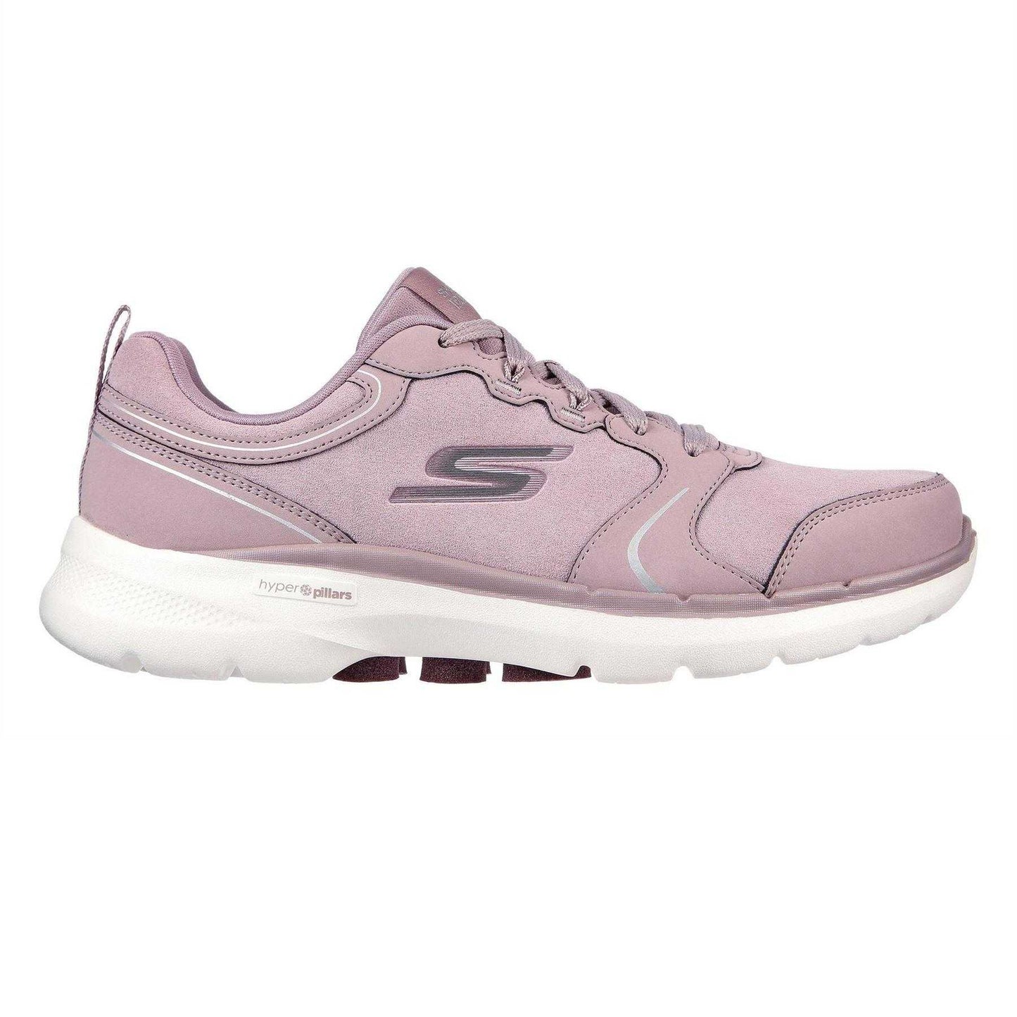 Mauve - Side - Skechers Womens-Ladies Go Walk Trainers