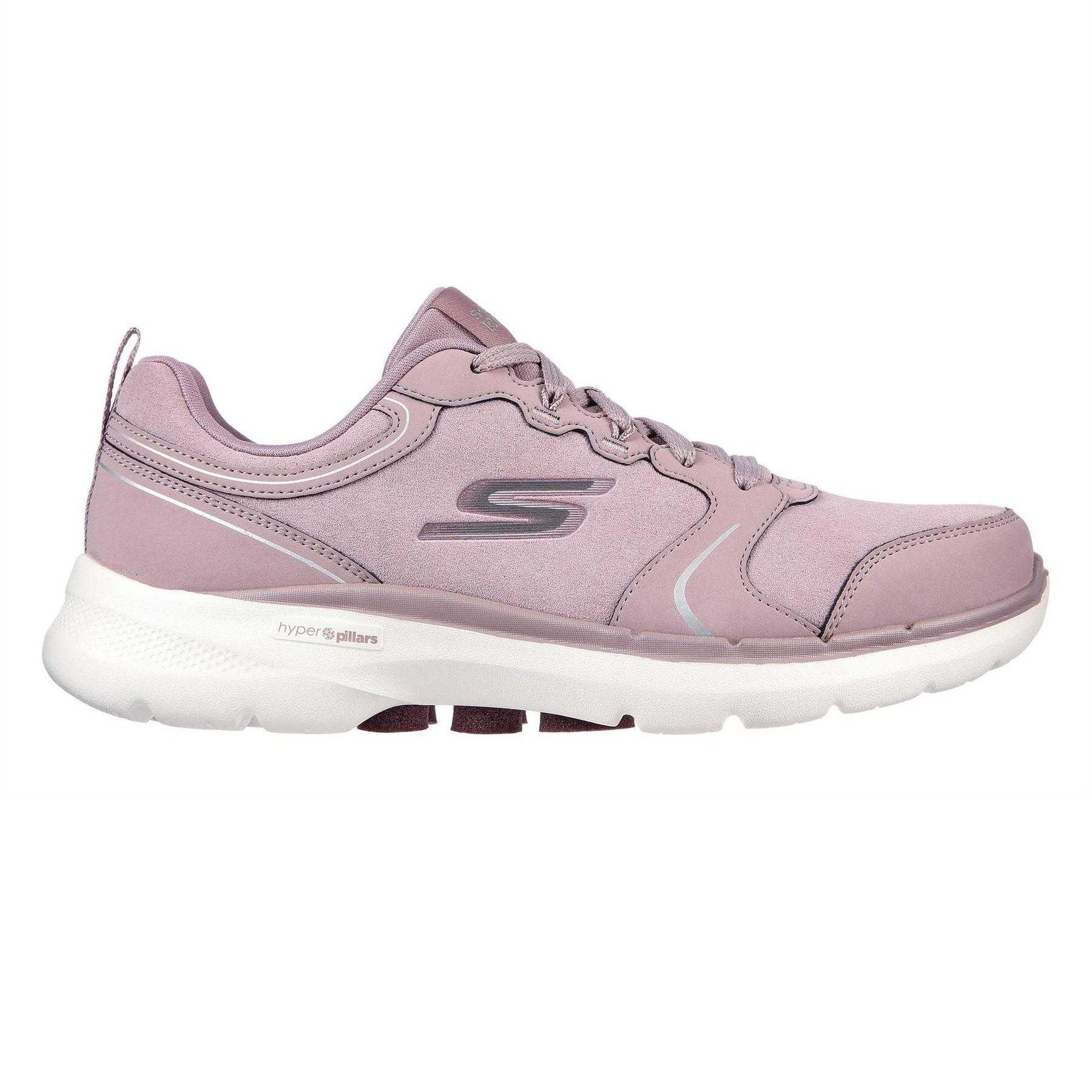 Mauve - Side - Skechers Womens-Ladies Go Walk Trainers