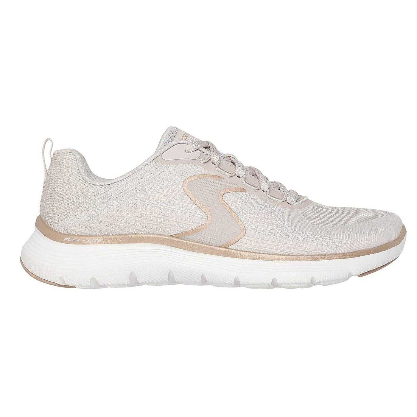 Natural Gold - Side - Skechers Womens-Ladies Flex Appeal 5.0 Flat Trainers
