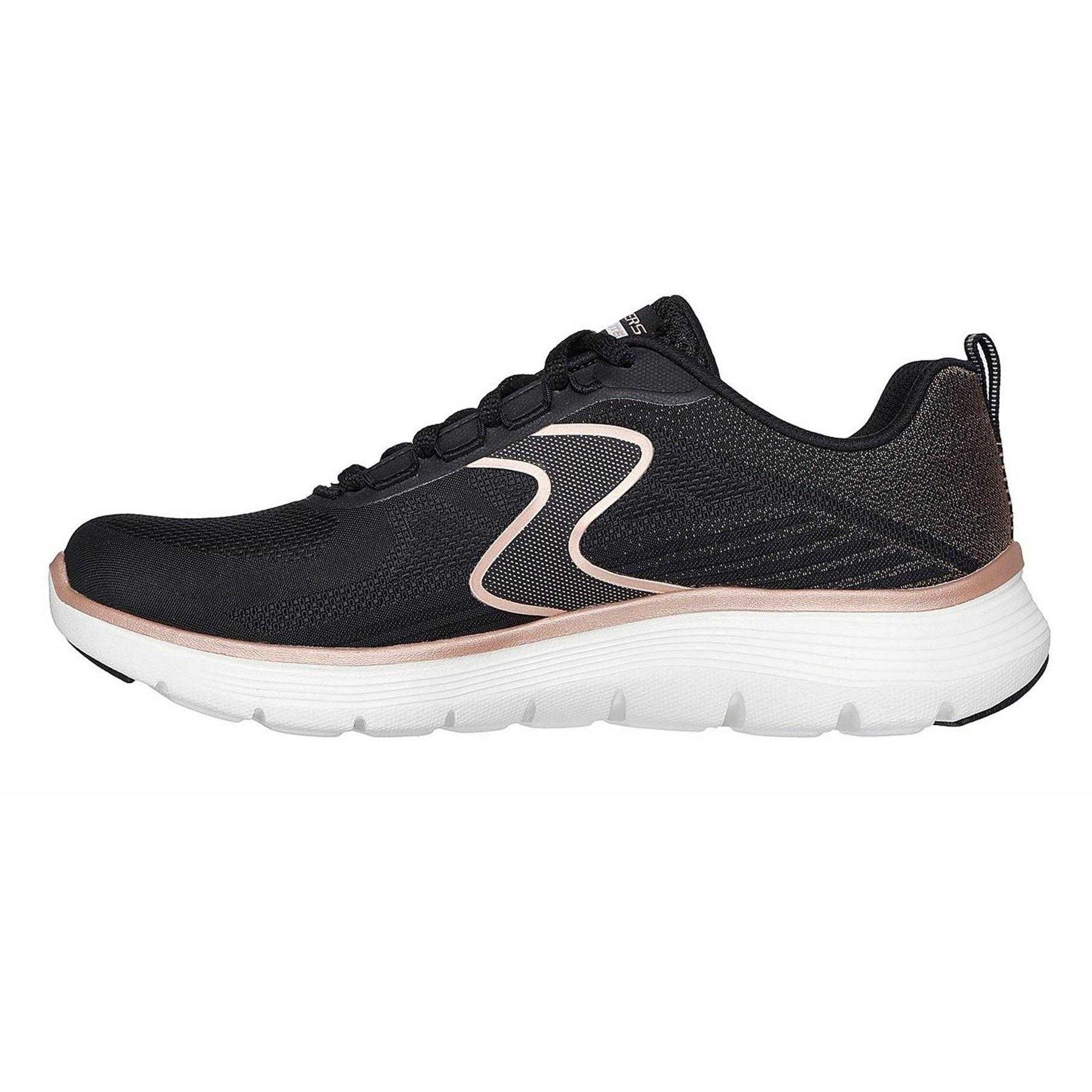 Black-Rose Gold - Lifestyle - Skechers Womens-Ladies Flex Appeal 5.0 Flat Trainers