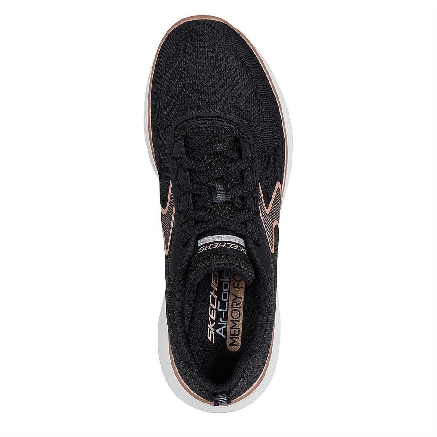 Black-Rose Gold - Pack Shot - Skechers Womens-Ladies Flex Appeal 5.0 Flat Trainers