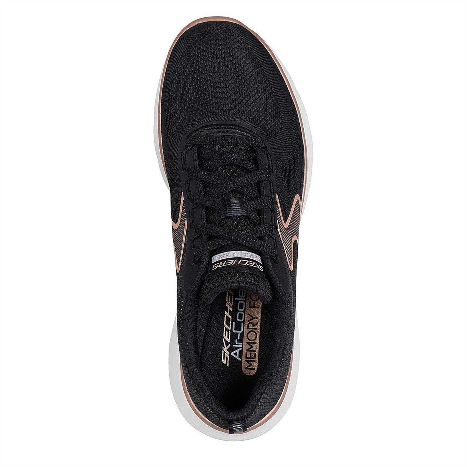 Black-Rose Gold - Pack Shot - Skechers Womens-Ladies Flex Appeal 5.0 Flat Trainers