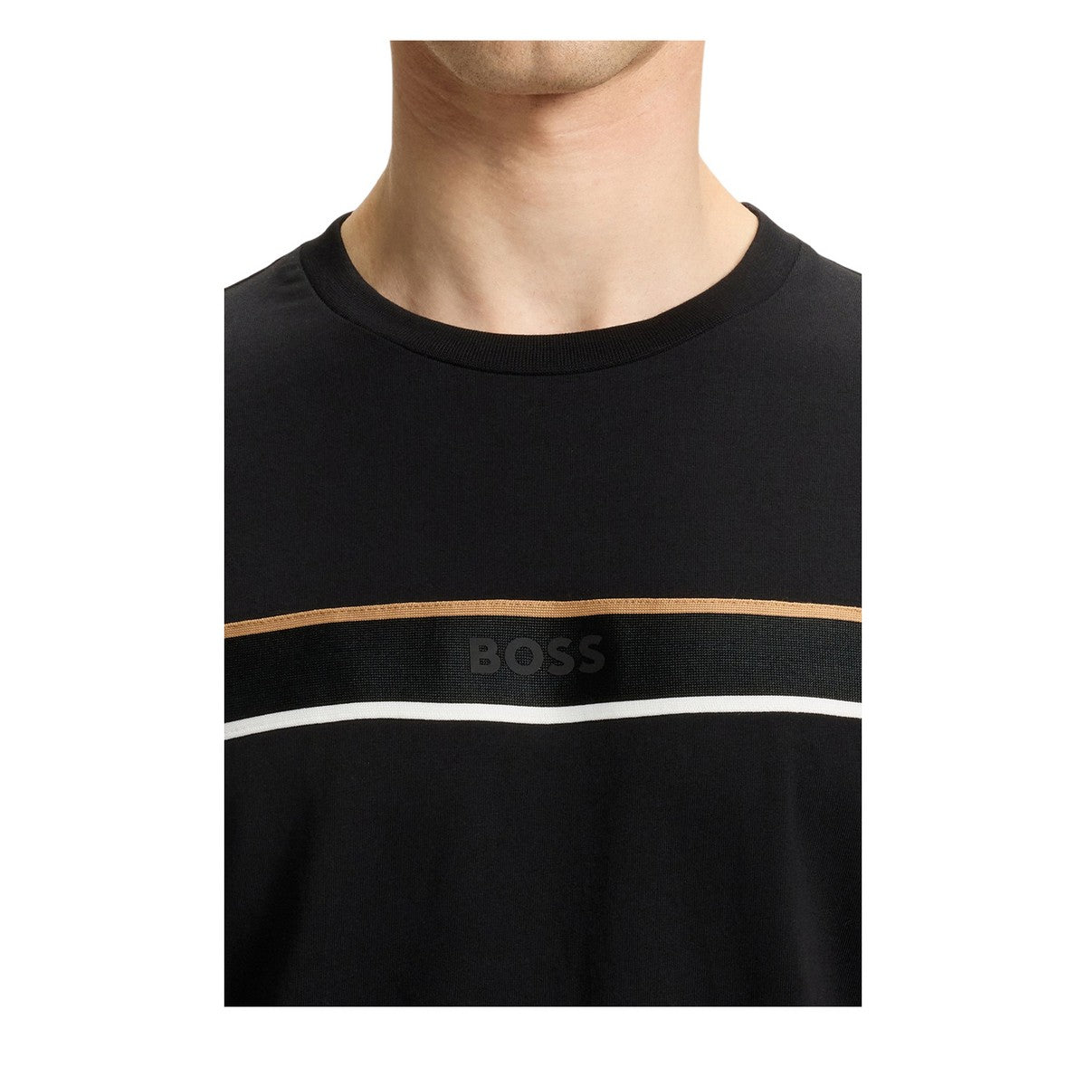 Black - Side - Boss Mens Cotton Jersey T-Shirt