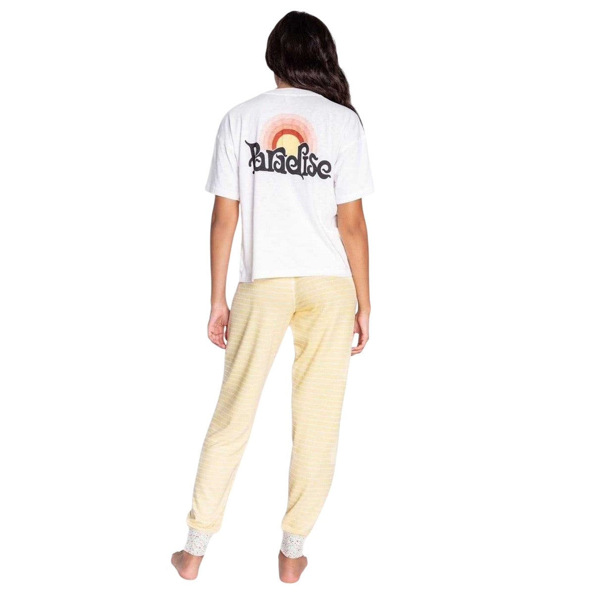 Off White - Back - PJ Salvage Womens-Ladies Basics Graphic Print Modal T-Shirt