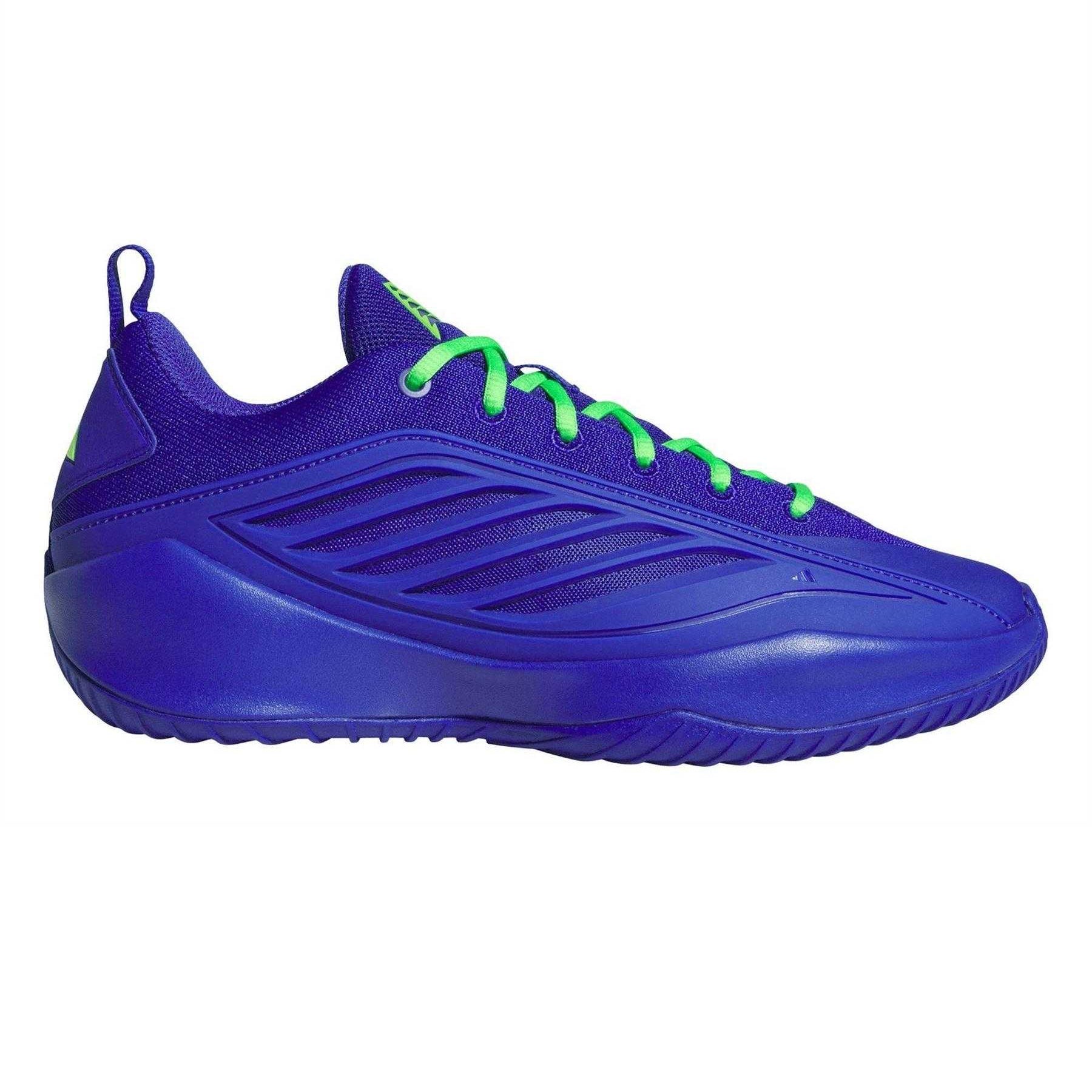 Blue-Green - Side - Adidas Mens Basketball Trainers