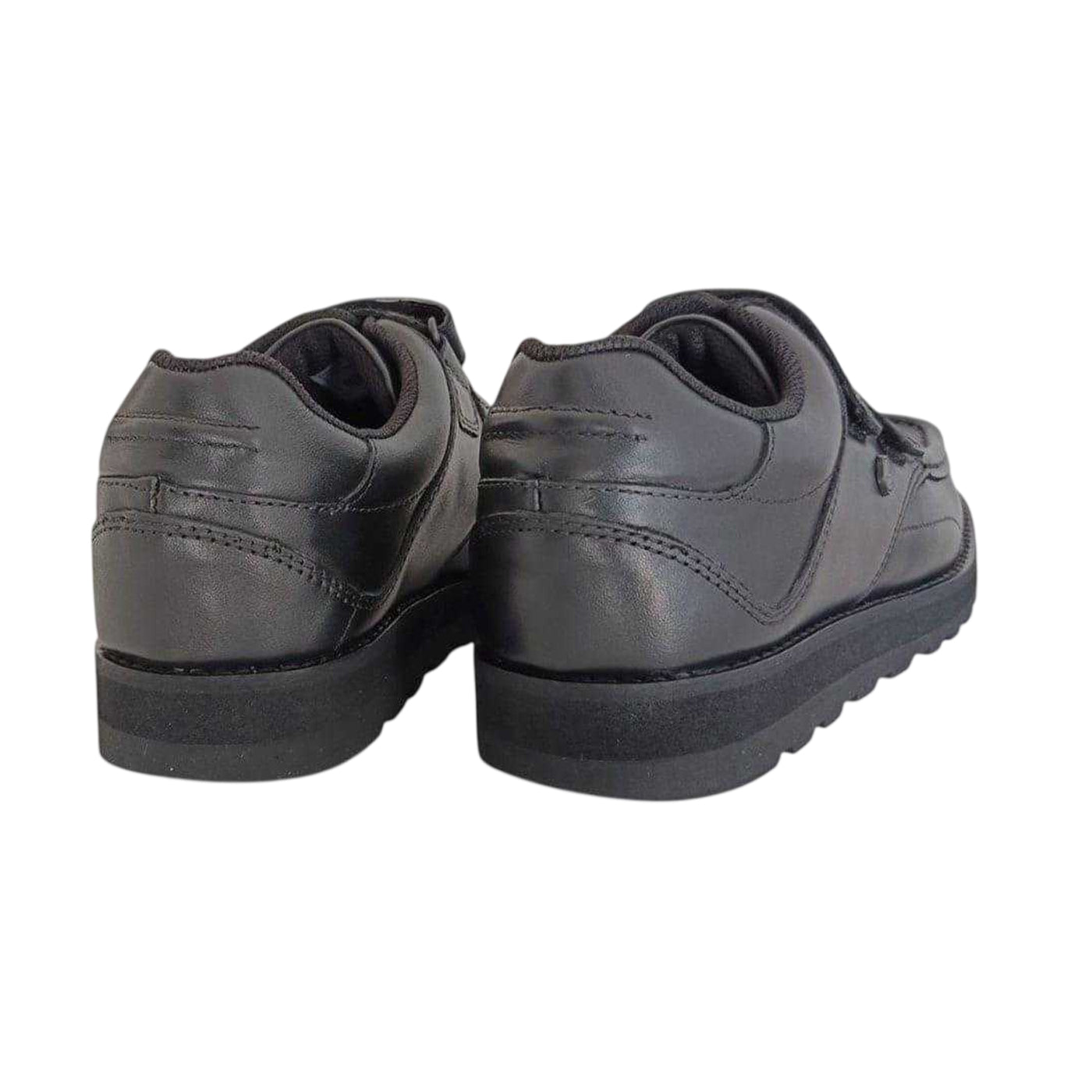 Black - Back - Pretty Green Childrens-Kids Harrow Vel Leather School Shoes