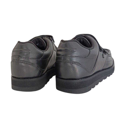 Black - Back - Pretty Green Childrens-Kids Harrow Vel Leather School Shoes