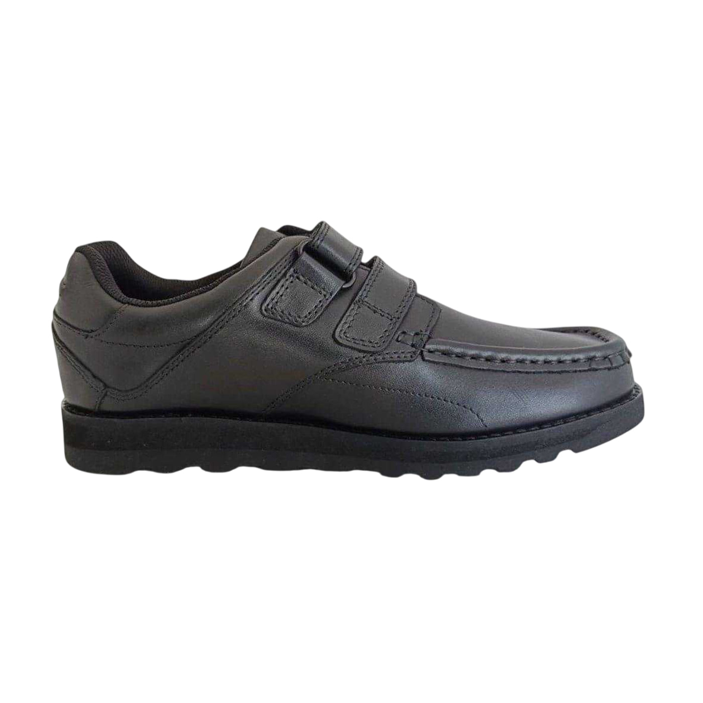 Black - Side - Pretty Green Childrens-Kids Harrow Vel Leather School Shoes