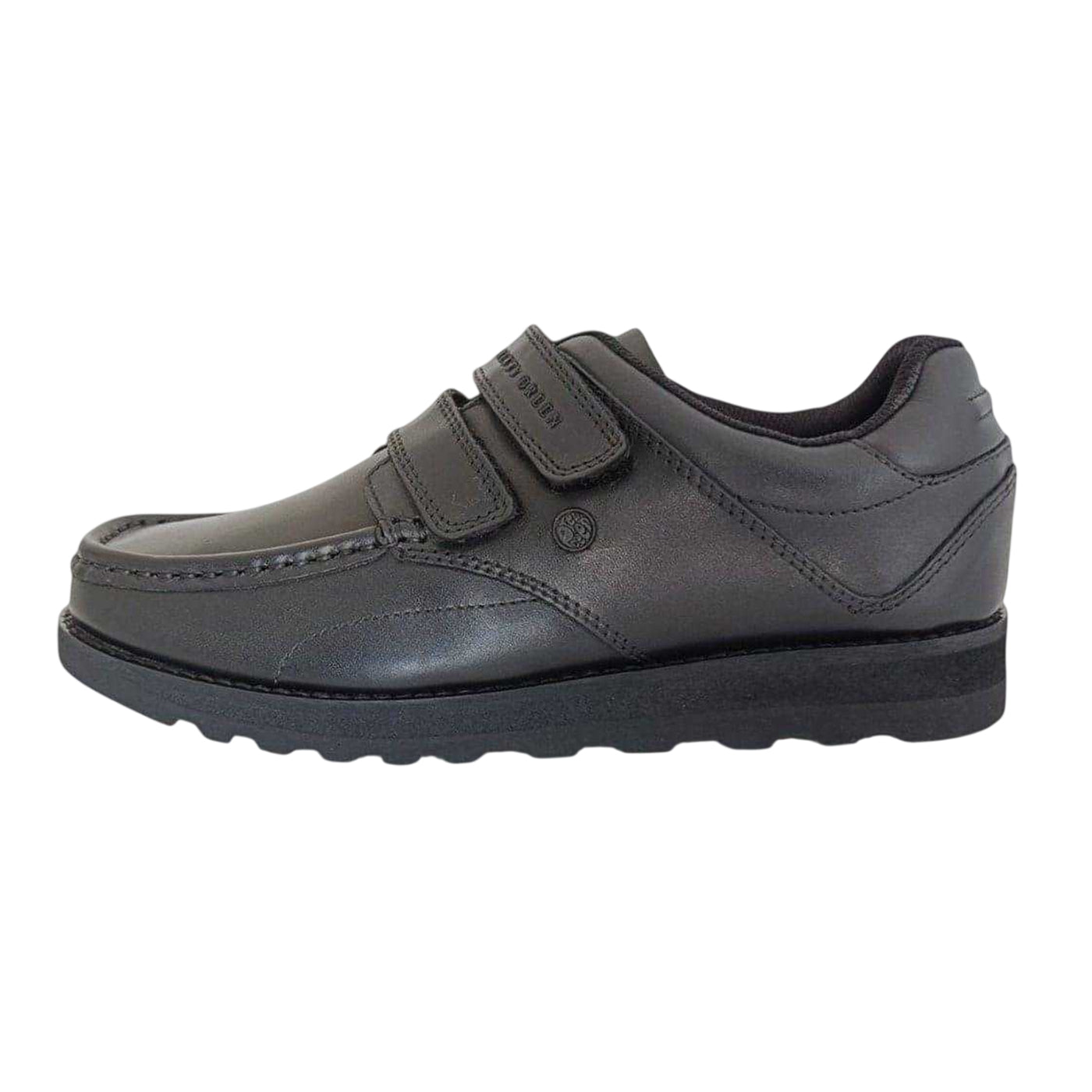 Black - Lifestyle - Pretty Green Childrens-Kids Harrow Vel Leather School Shoes