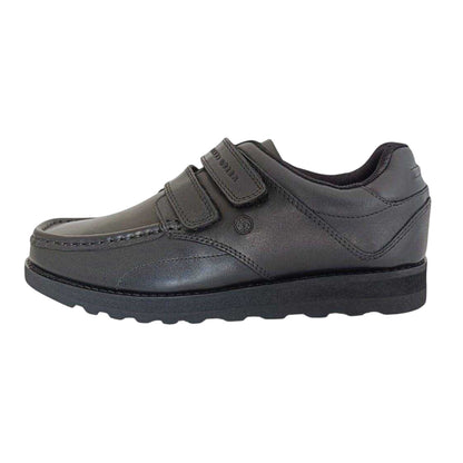 Black - Lifestyle - Pretty Green Childrens-Kids Harrow Vel Leather School Shoes
