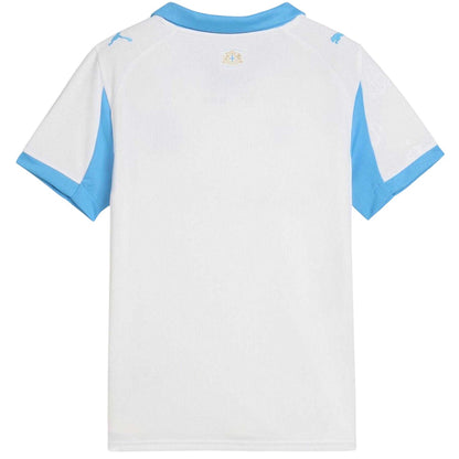 White-Blue - Back - Puma Childrens-Kids 25-26 Olympique De Marseille FC Football Shirt