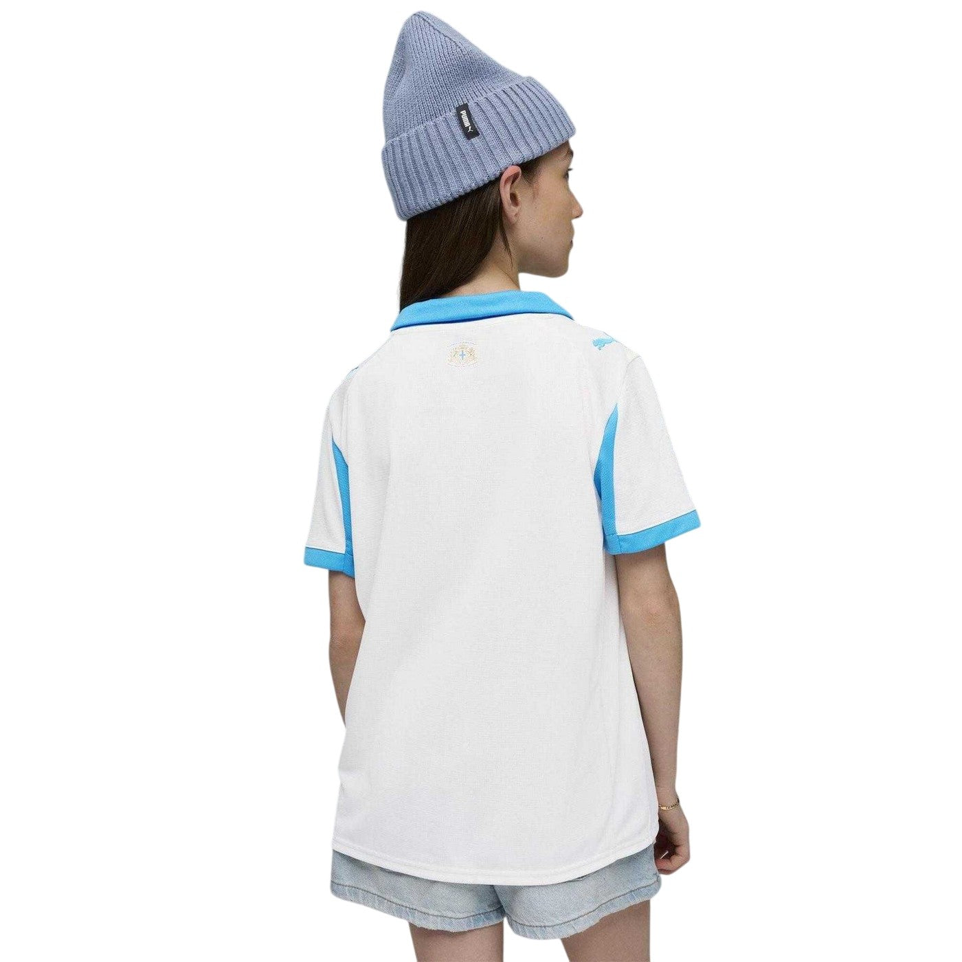 White-Blue - Lifestyle - Puma Childrens-Kids 25-26 Olympique De Marseille FC Football Shirt