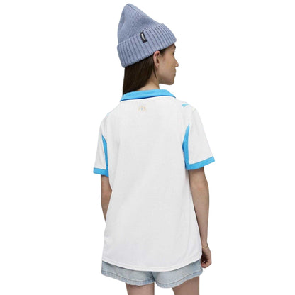 White-Blue - Lifestyle - Puma Childrens-Kids 25-26 Olympique De Marseille FC Football Shirt