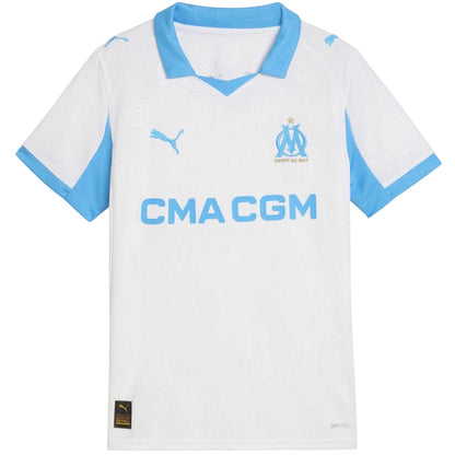 White-Blue - Front - Puma Childrens-Kids 25-26 Olympique De Marseille FC Football Shirt