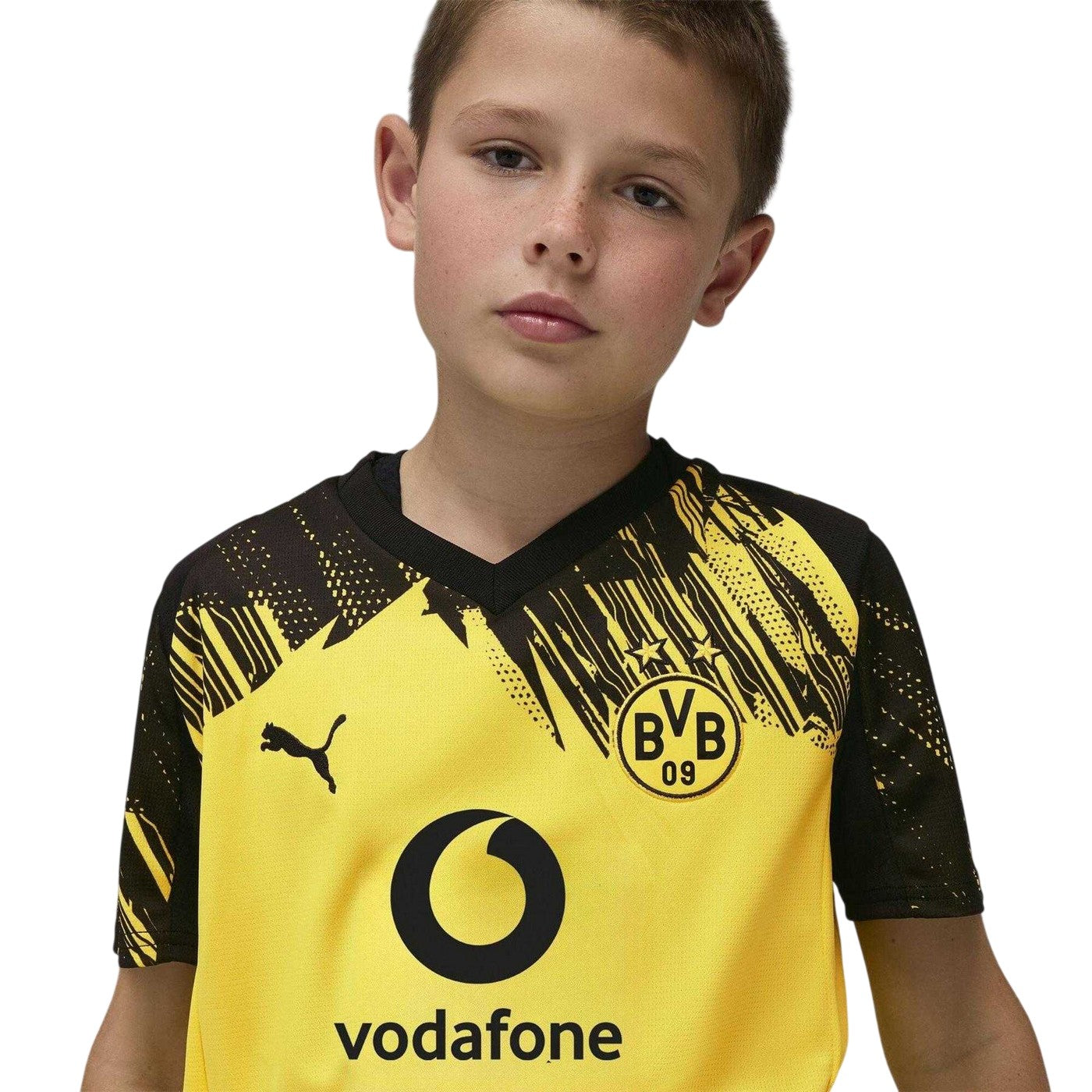 Yellow-Black - Side - Borussia Dortmund Childrens-Kids 25-26 Puma Home Shirt