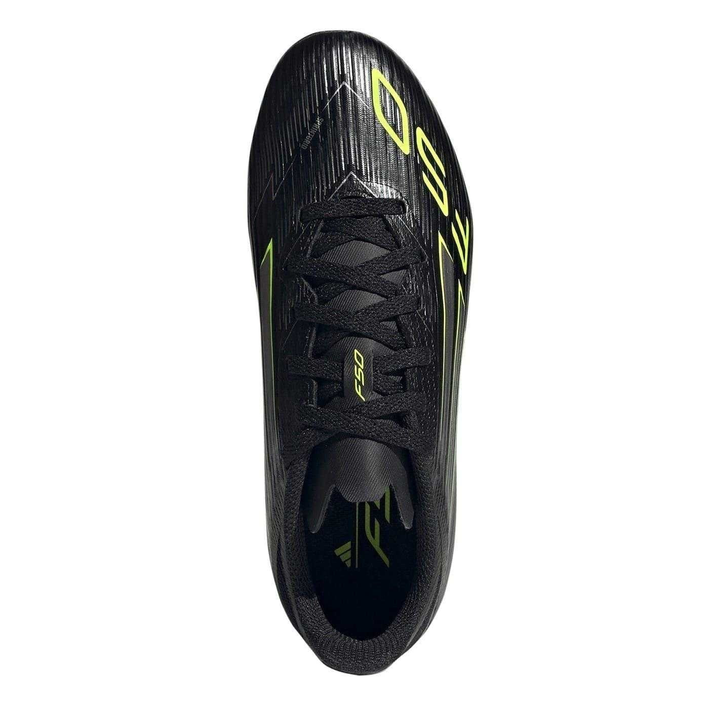 Black-Lemon - Pack Shot - Adidas Childrens-Kids F50 League Firm Ground Football Boots