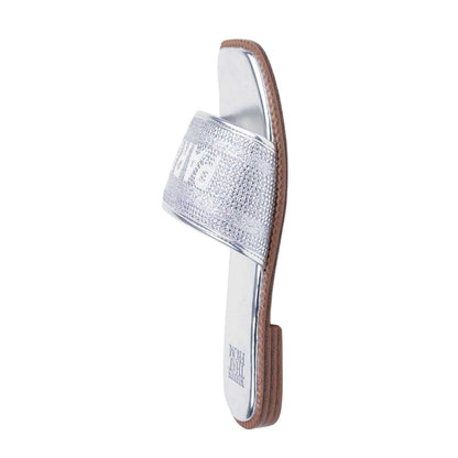 Silver - Back - Where´s That From Womens-Ladies Brandi St Tropez Flat Slides