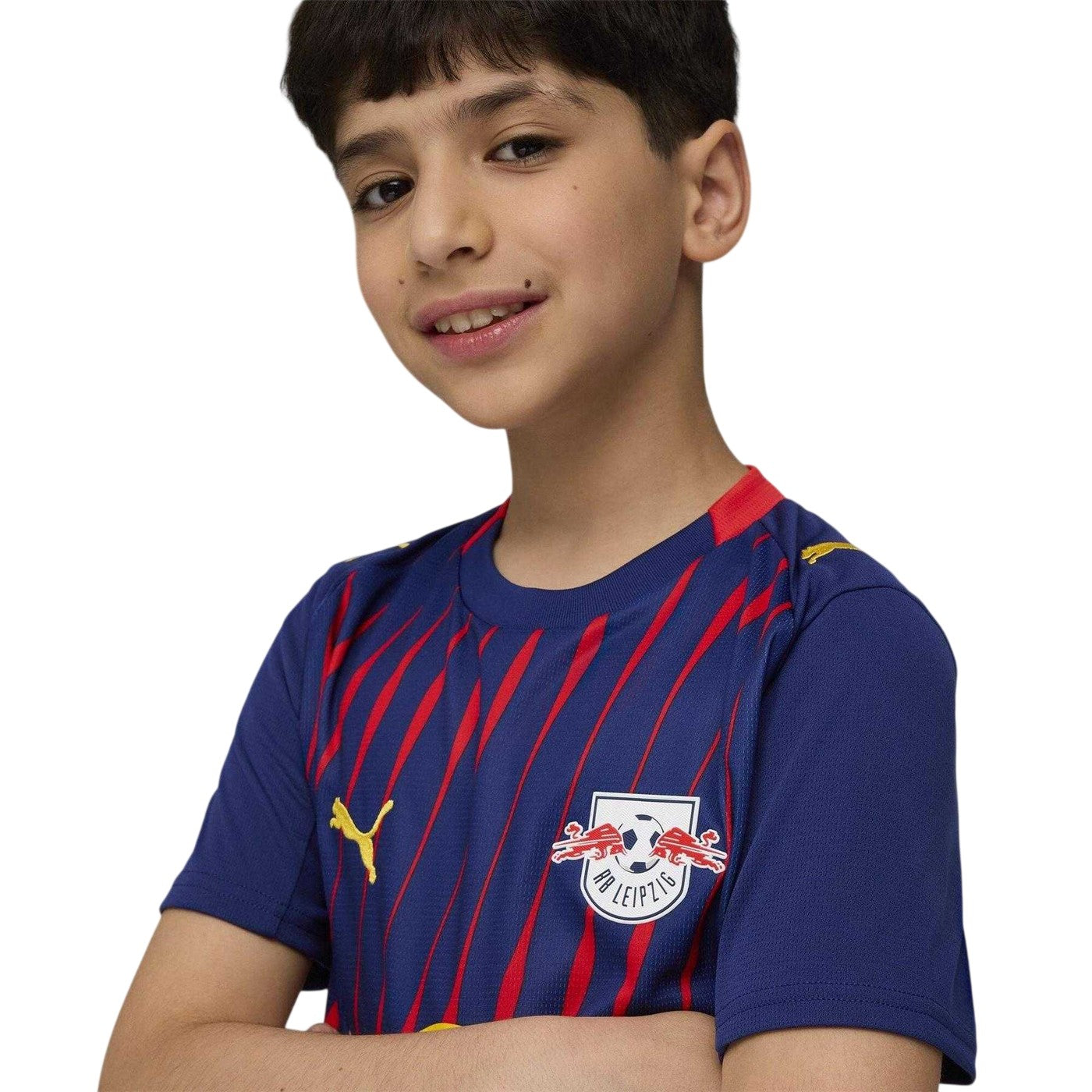 Red-Blue - Side - RB Leipzig Childrens-Kids 25-26 Puma Football Shirt