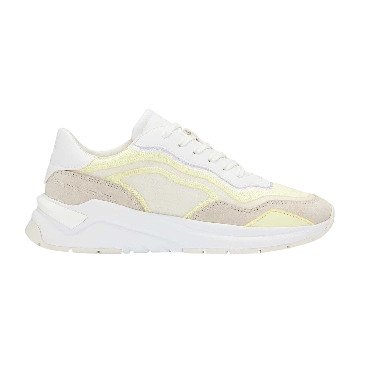 White - Side - Boss Womens-Ladies Skylar Chunky Flat Trainers