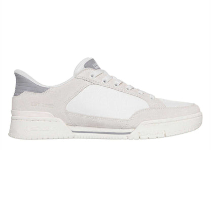 Off White - Side - Skechers Mens Leather Flat Trainers