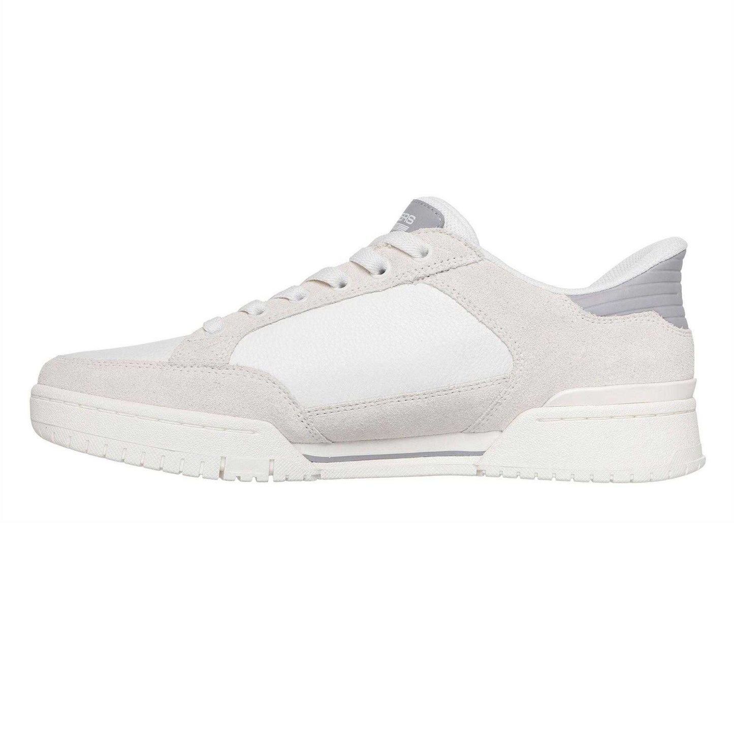 Off White - Lifestyle - Skechers Mens Leather Flat Trainers