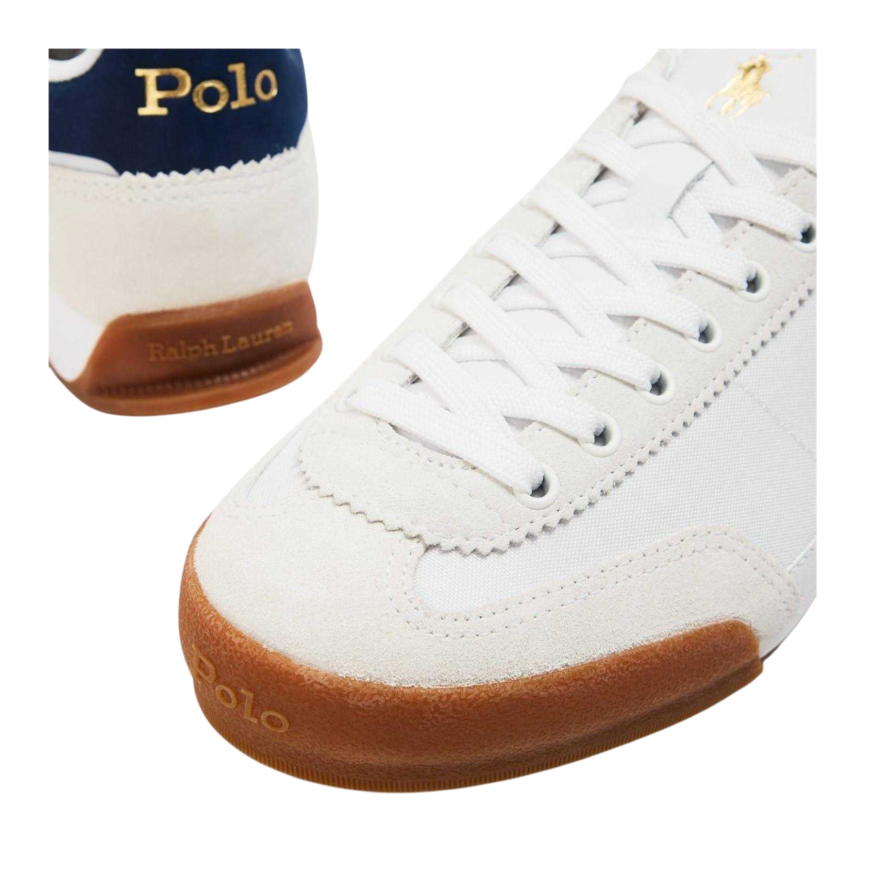 White-Navy - Lifestyle - Ralph Lauren Womens-Ladies Hester Leather Trainers