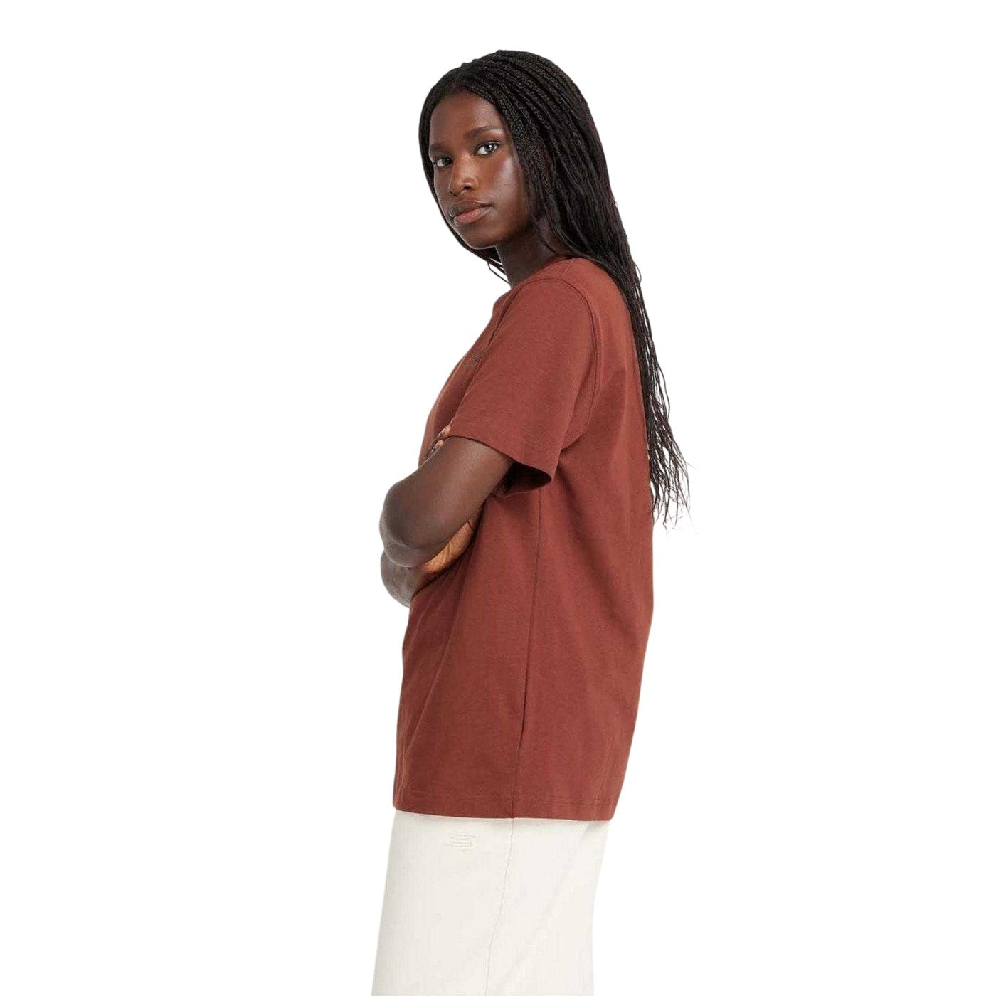 Brown - Side - New Balance Womens-Ladies T-Shirt