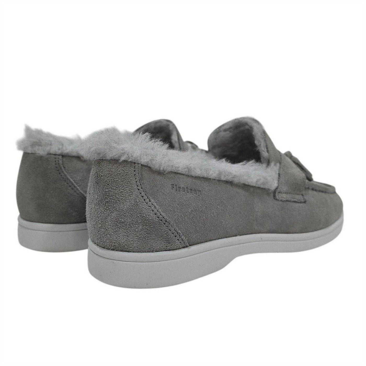 Light Grey - Back - Firetrap Womens-Ladies Loro Suede Flat Boat Shoes