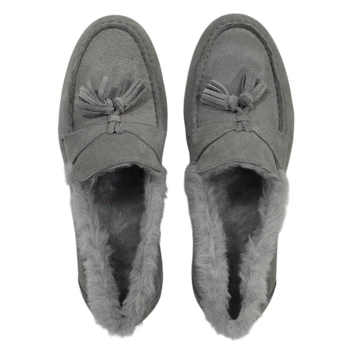 Light Grey - Pack Shot - Firetrap Womens-Ladies Loro Suede Flat Boat Shoes