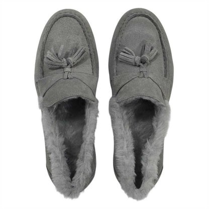 Light Grey - Pack Shot - Firetrap Womens-Ladies Loro Suede Flat Boat Shoes