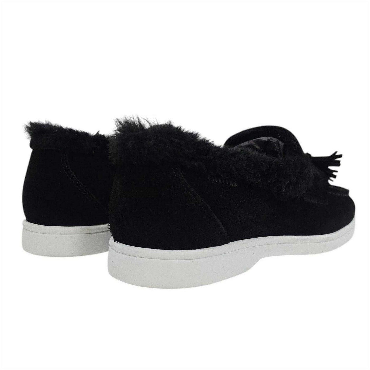 Black - Back - Firetrap Womens-Ladies Loro Suede Flat Boat Shoes