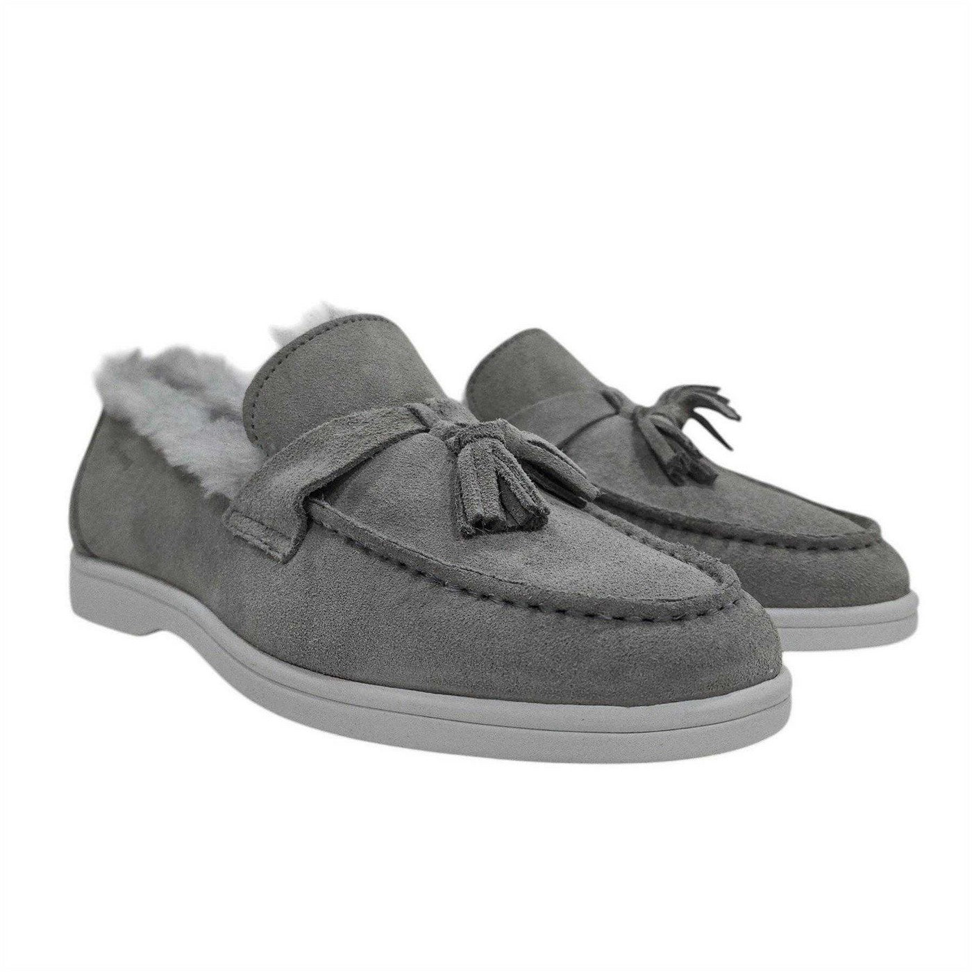Light Grey - Front - Firetrap Womens-Ladies Loro Suede Flat Boat Shoes