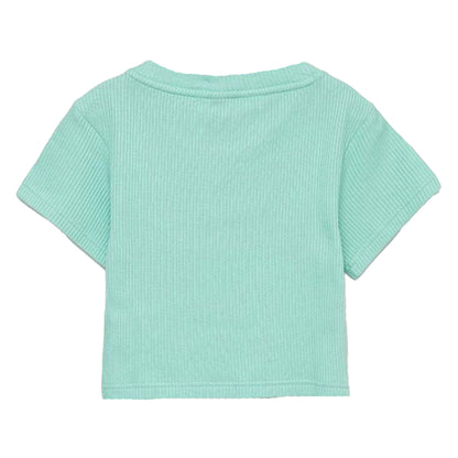 Mint - Back - Adidas Childrens-Kids Lounge Waffle T-Shirt
